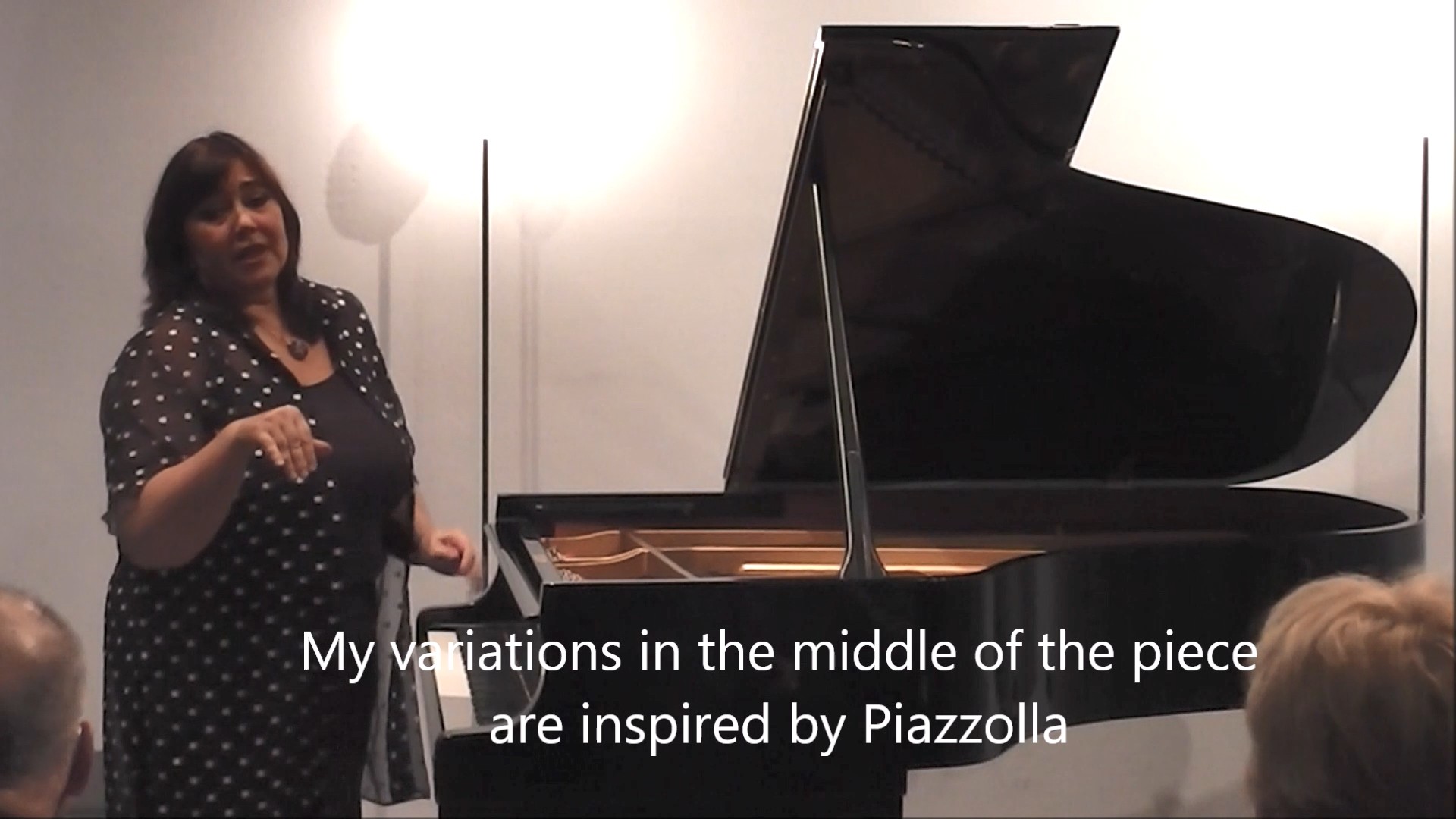 Pillado explaining Piazzolla