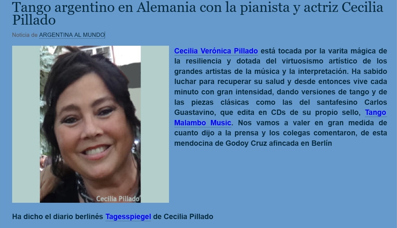 Cecilia Pillado en Argentina Mundo